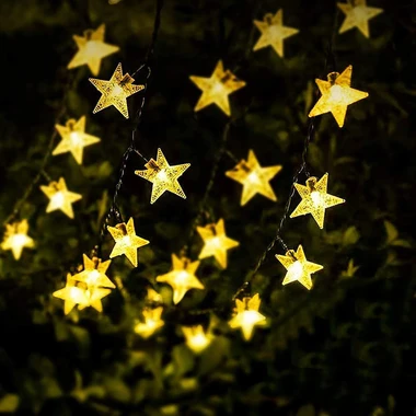 Venkovní dekorativní LED girlanda IP44 HVĚZDY 5M