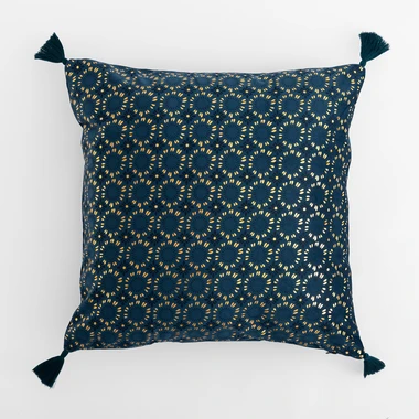 Tmavě modrý dekorační povlak na polštář WAYNE 45x45 cm