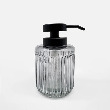 Dávkovač mýdla skleněný šedý 400ml