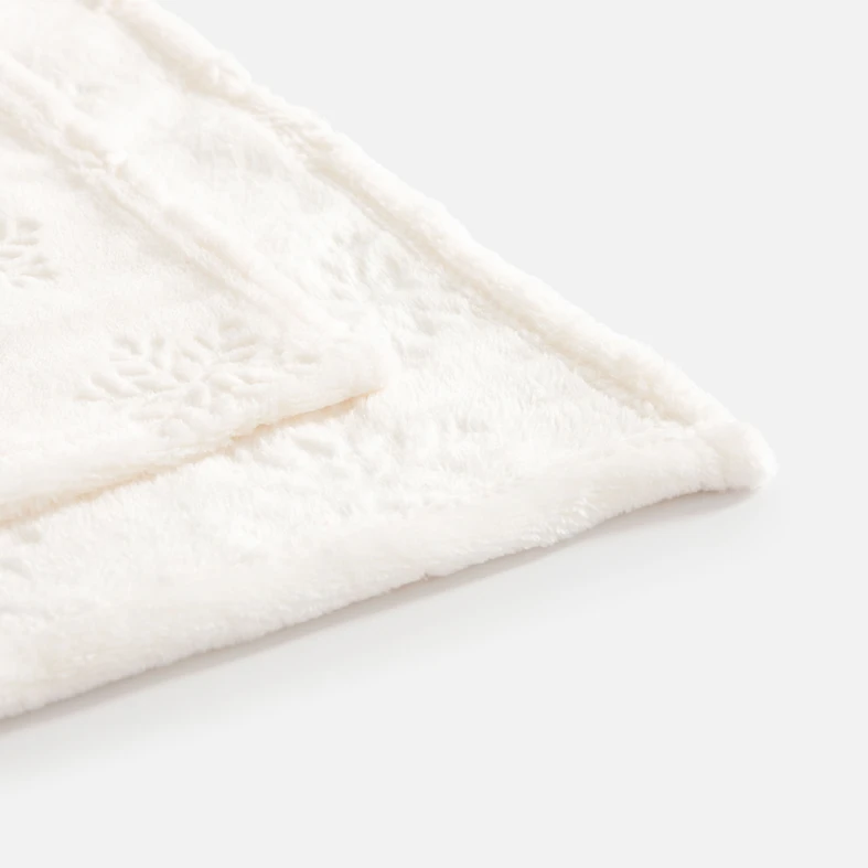 Bílá deka s sněhovými vločkami MERCI 130x160