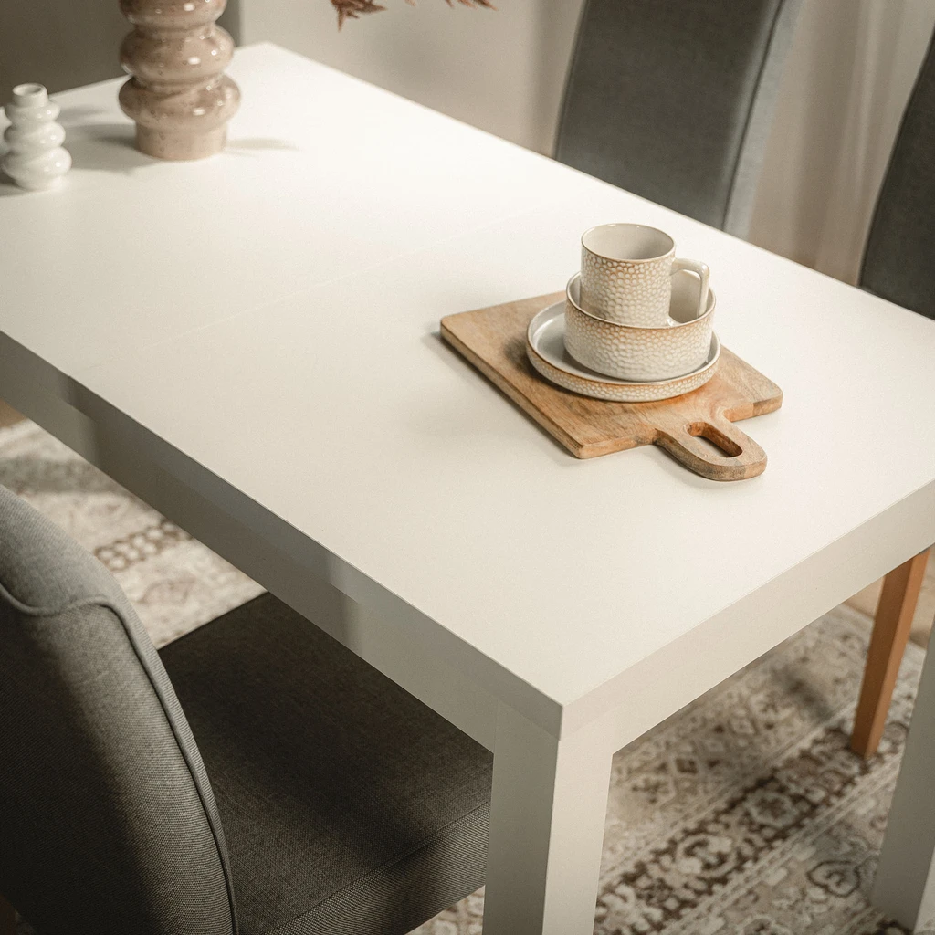 Rozkládací stůl bílý mat KELIN 138-178 cm