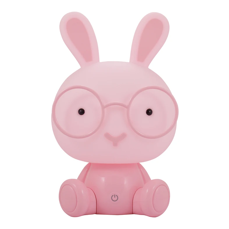 Růžová noční lampička LED KRÁLÍK
