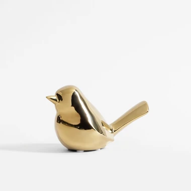 Figurka dekoracyjna PTAK złota