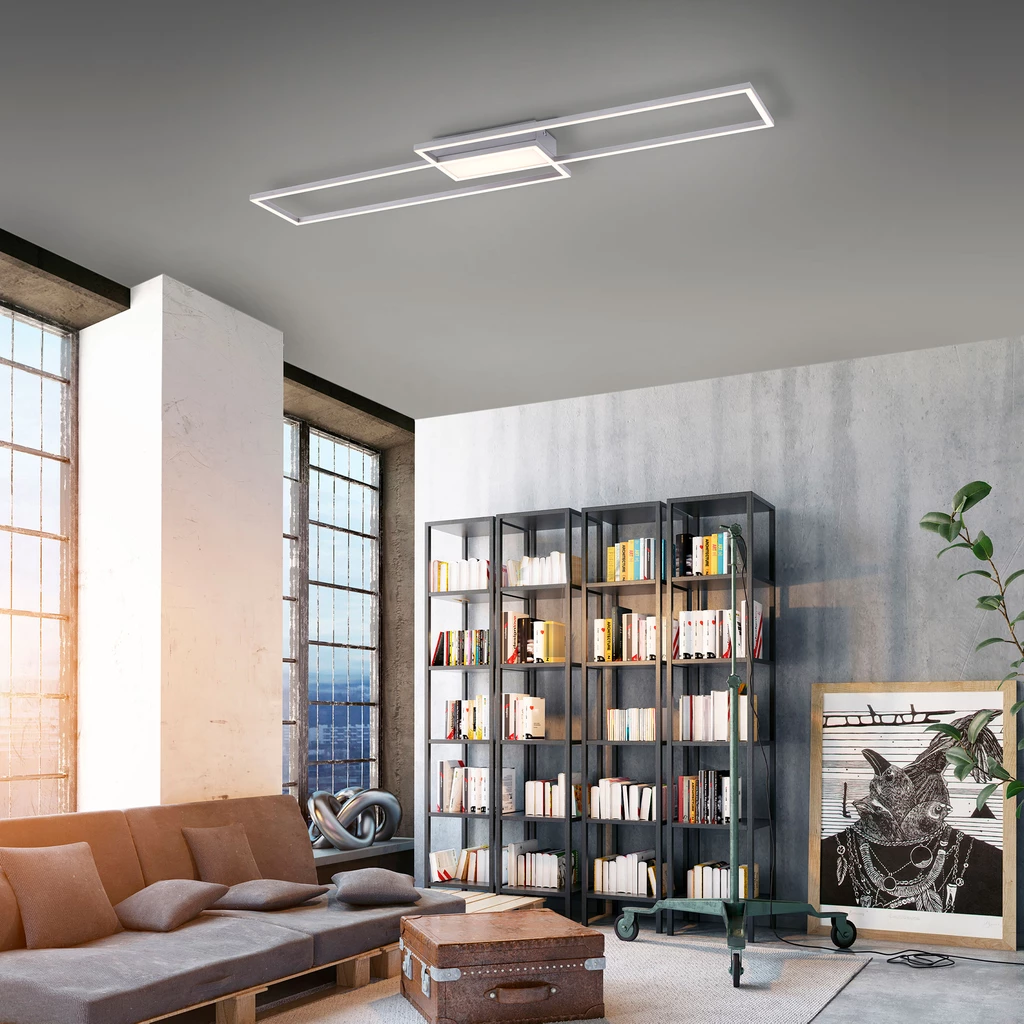 Stříbrné stropní LED svítidlo s dálkovým ovládáním ASMIN