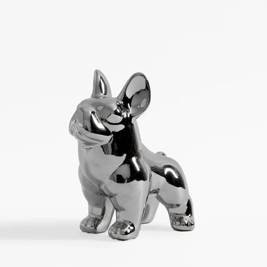 Stříbrná dekorativní figurka PES 20 cm