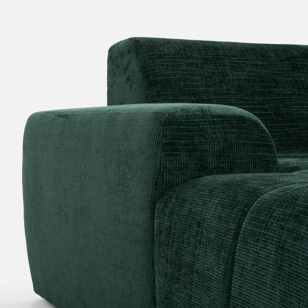 Rohová sedačka s elektrickým nastavením sedáku SAVINON S lahvově zelená pravá