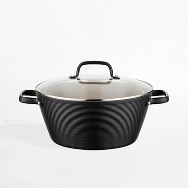 Hliníkový hrnec s poklicí CARINA BLACK 5,2 l