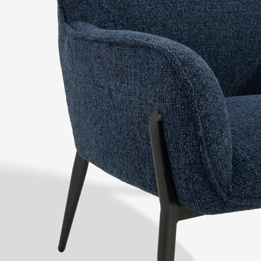 Křeslo na vysokých kovových nohách RILLESTO tmavě modré