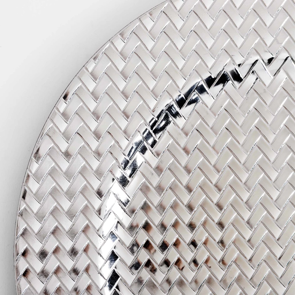 Dekorační talíř podtalíř stříbrný 33 cm