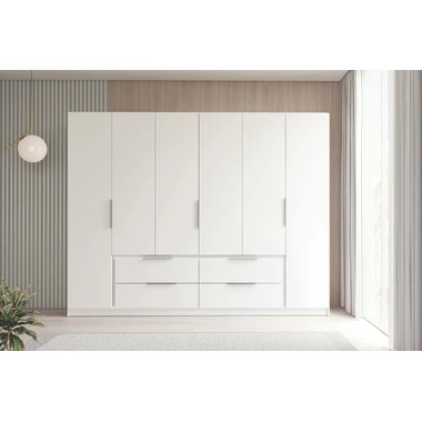 Velká šatní skříň LUANO bílý mat