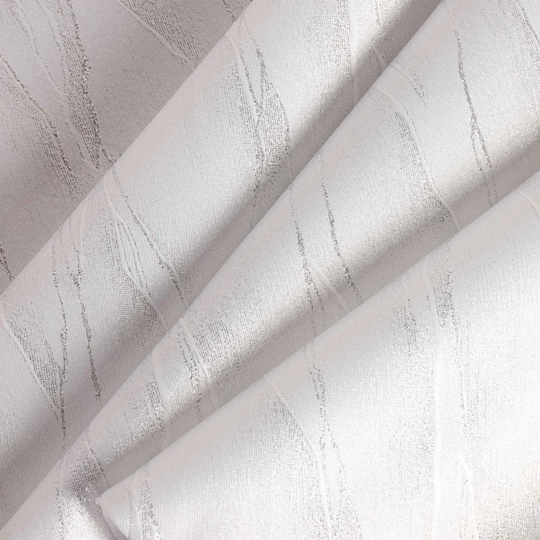 Bílý ubrus se stříbrným mramorovým vzorem LYMIO 40x120 cm