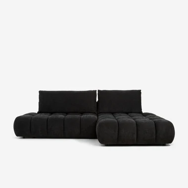 Narożnik rozkładany czarny BELLINI O lewy