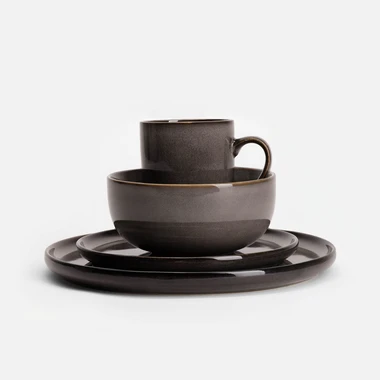 Tmavě šedý jídelní talíř SKALO 26,5 cm