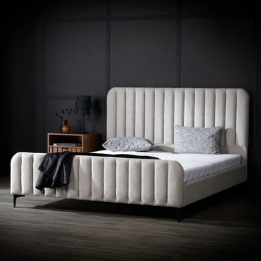 Čalouněná postel v popelavém odstínu KELLY 160x200 cm