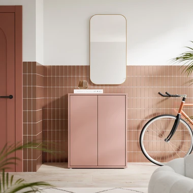 Nízký 2-dveřový botník ALICE SPRINGS terakota