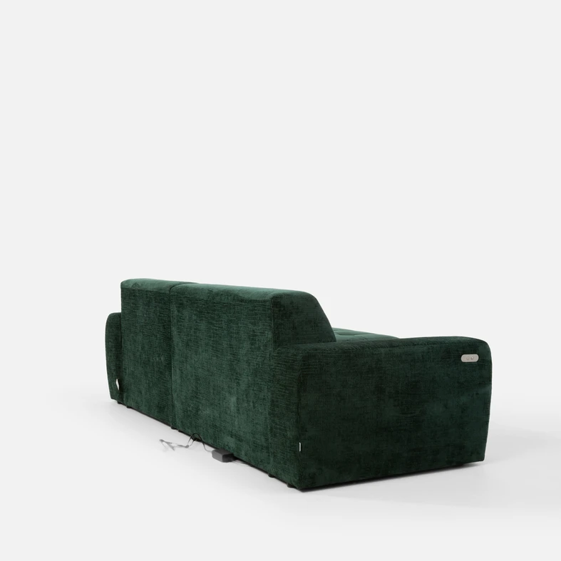 Rohová sedačka s elektrickým nastavením sedáku SAVINON S lahvově zelená lavá