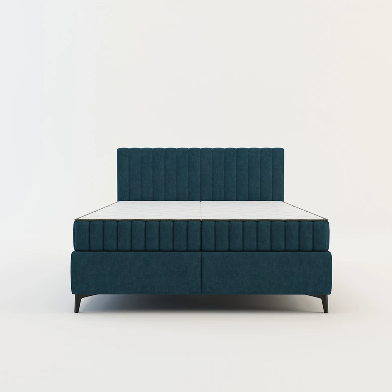 Postel boxspring VERONA 140x200 cm tmavě modrá