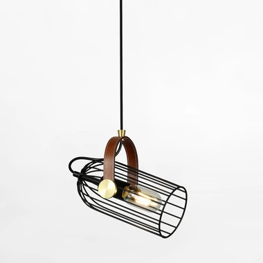 Černé loftové závěsné svítidlo ANTOIN