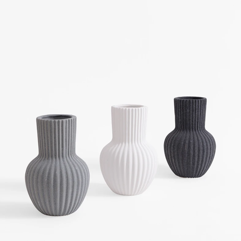 Šedá váza 19,8 cm