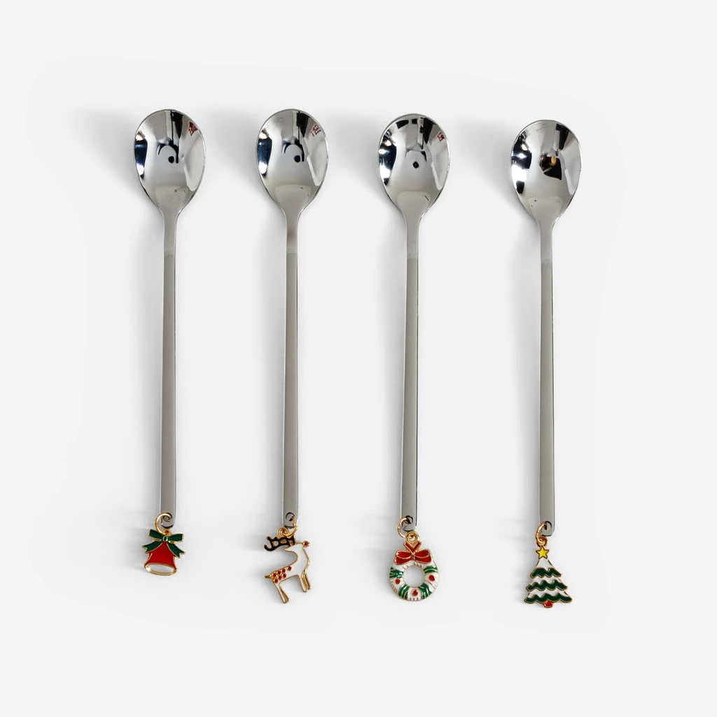 Sada lžiček s přívěsky CHRISTMANS 4 ks