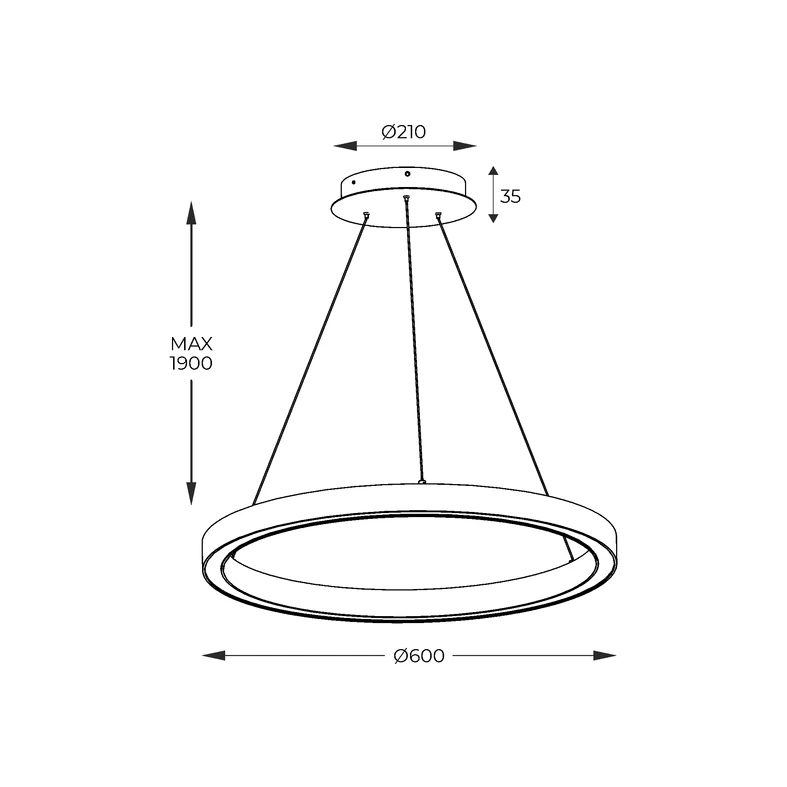 Zlaté závěsné LED svítidlo CARLO 60 cm
