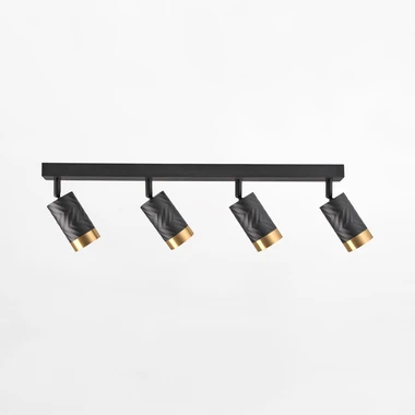 Bodové světlo na liště ARRAS 4 reflektory černo-zlatá