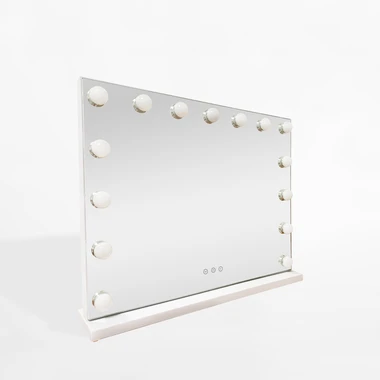 Obdélníkové bílé zrcadlo s LED osvětlením 58x12x48 cm