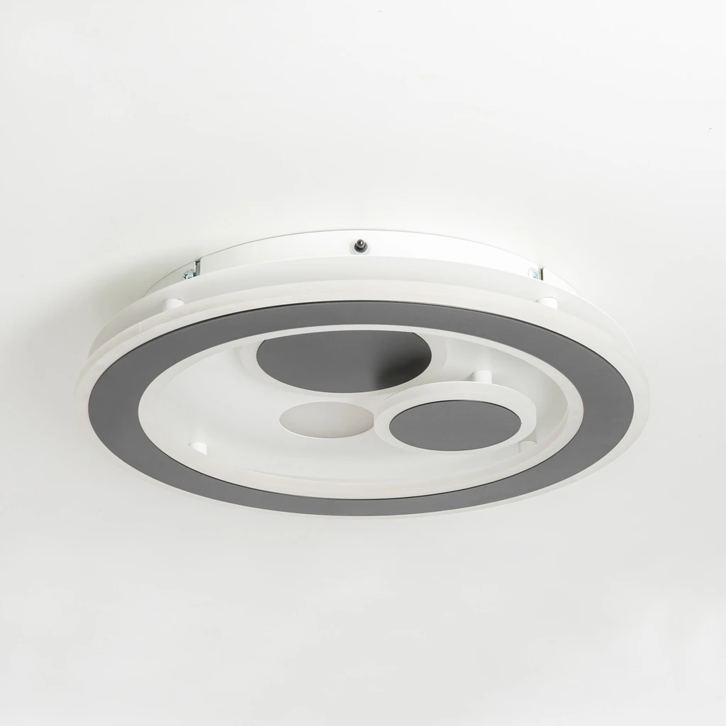 Kruhové stropní svítidlo LED 35W bílo-černé DUNK 37 cm s dálkovým ovládáním