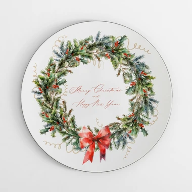 Dekorativní talíř bílý s věncem 33 cm