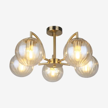Zlaté stropní svítidlo koule TORA 5