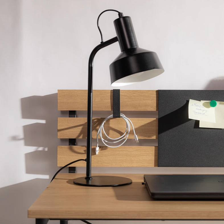 Černá kancelářská stolní lampa PTL2542B