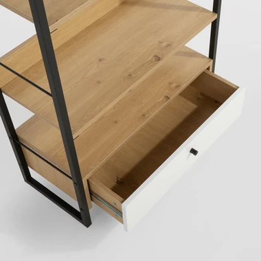 Bílý regál se zásuvkou LINEARDO