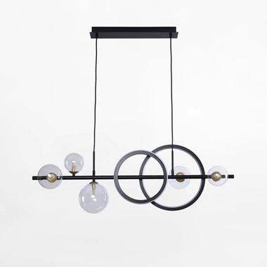 Černo-zlaté závěsné LED svítidlo 20W 5xG9 TAREMI s dálkovým ovládáním