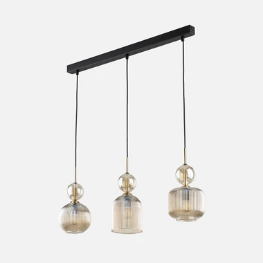 Závěsná světelná lišta 3 stínadla SOPHIA COGNAC