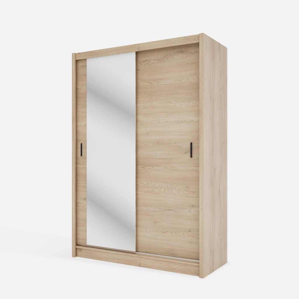 Skříň s posuvnými dveřmi INES se zrcadlem 150 cm dub cremona