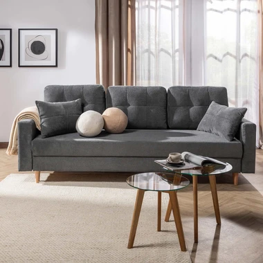 Šedá rozkládací pohovka AURA