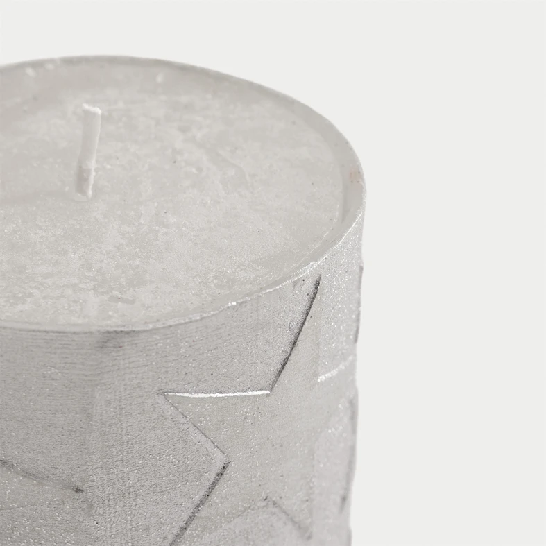 Stříbrná svíčka HVĚZDA 6,5x14 cm