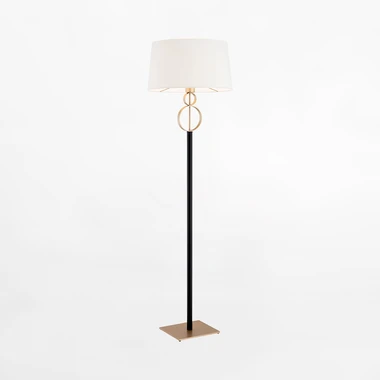 Černo-zlatá stojací lampa se stínidlem PERSEO