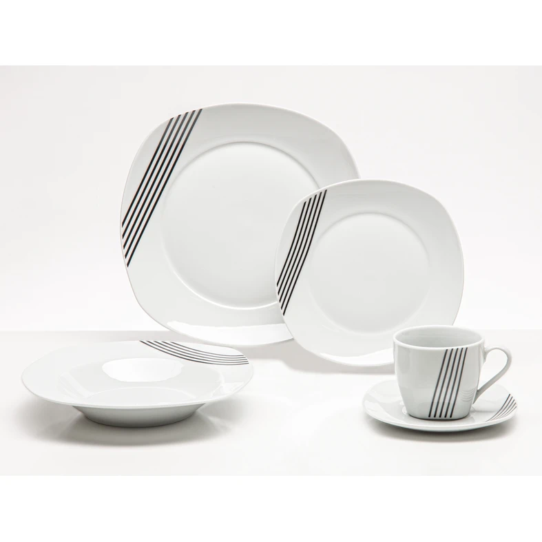 Porcelánová jídelní a kávová souprava AURELLE 30 ks
