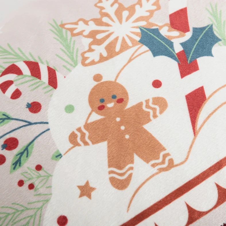 Povlak na polštář s vánočním motivem béžová CALIN 45x45 cm