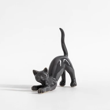 Figurka dekoracyjna KOT szary