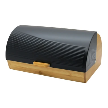 Bambusový chlebník s černým víkem