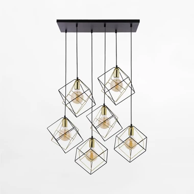 Černo-zlaté designové závěsné svítidlo ALAMBRE VI