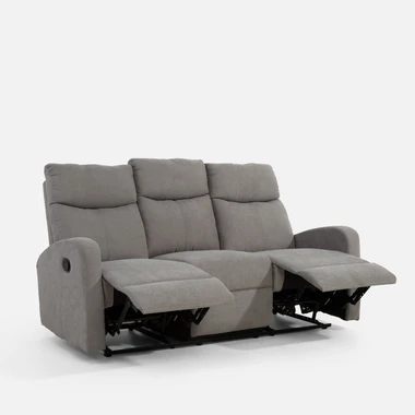 Třímístná pohovka s relaxační funkcí GLAMDI šedá