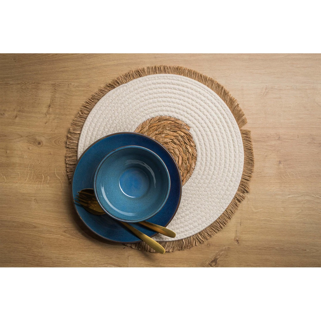 Bílá podložka pod talíře v boho stylu 36 cm