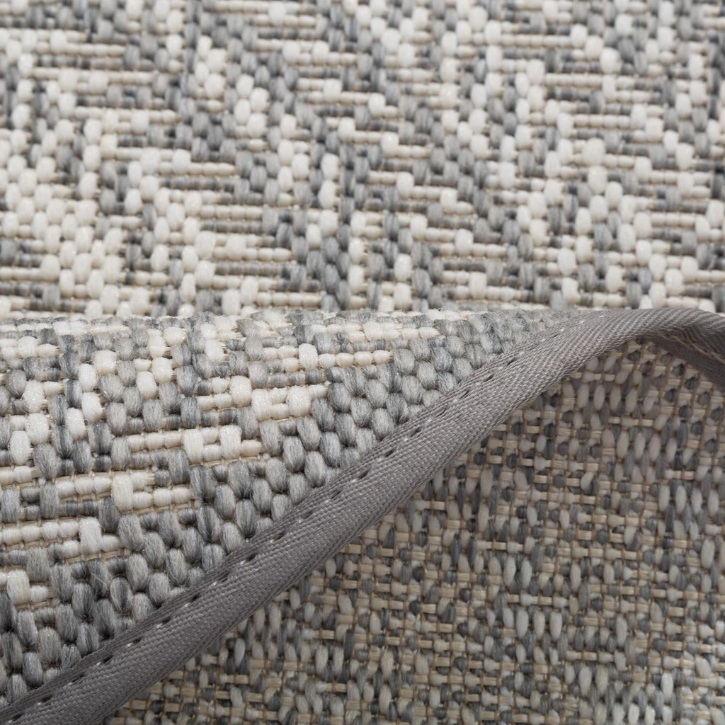 Šedý kulatý boho koberec GINO 120 cm