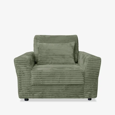 Manšestrové křeslo zelené NOEMI