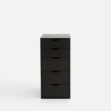 Černá vysoká zásuvková komoda LYRICE