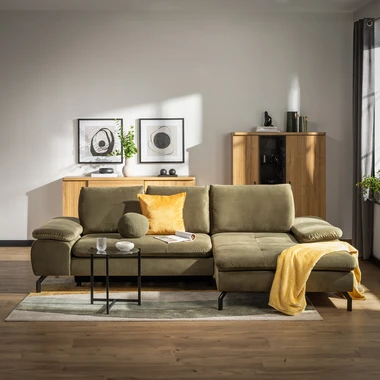 Olivová rozkládací rohová sedačka VESPA pravá