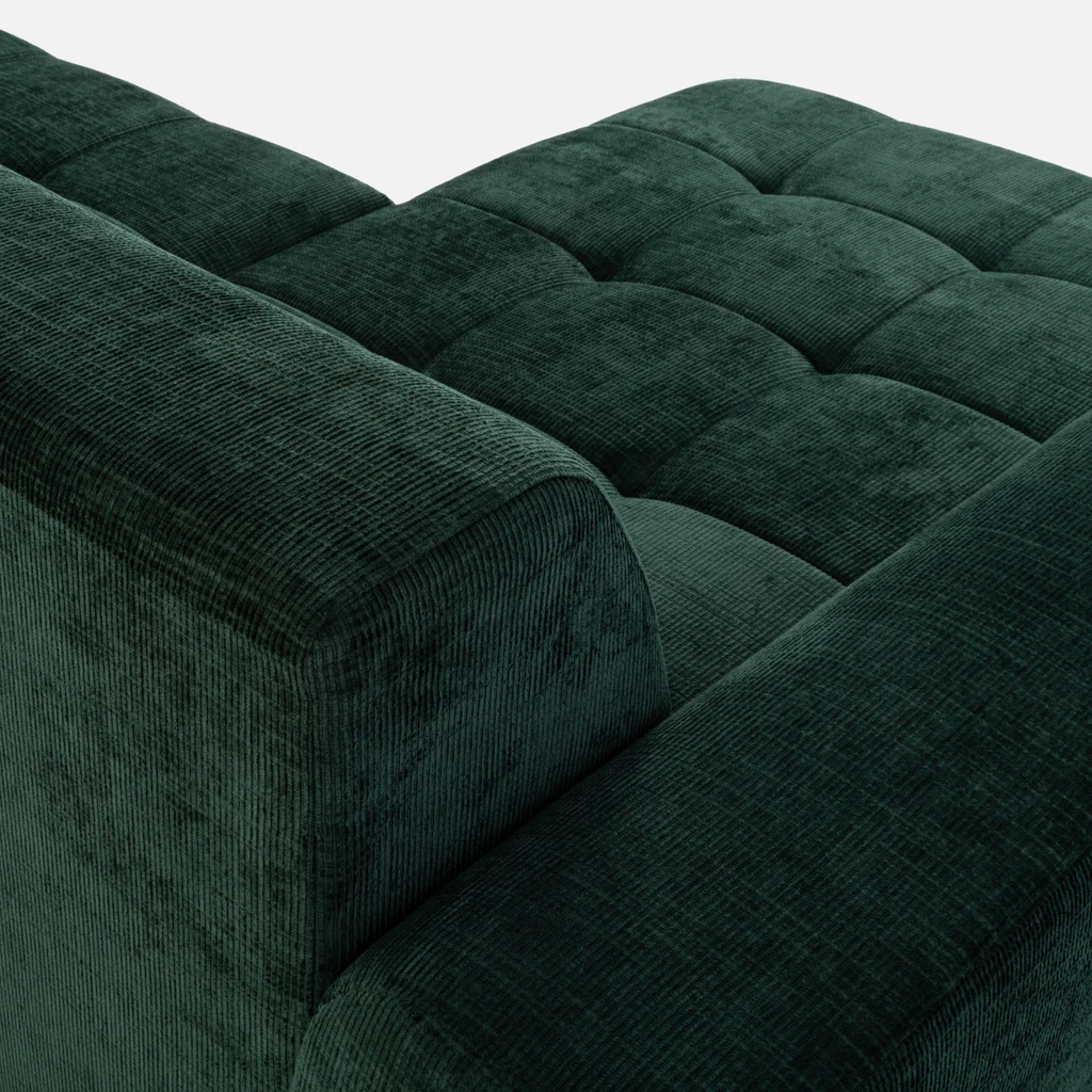 Rohová sedačka s elektrickým nastavením sedáku SAVINON S lahvově zelená pravá